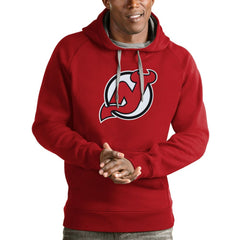 NHL New Jersey Devils Antigua Logo Victory Pullover Hoodie - Red