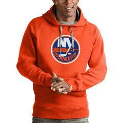NHL New York Islanders Antigua Logo Victory Pullover Hoodie - Orange