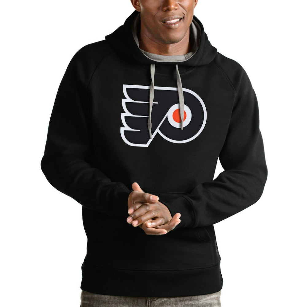 NHL Philadelphia Flyers Antigua Logo Victory Pullover Hoodie - Black