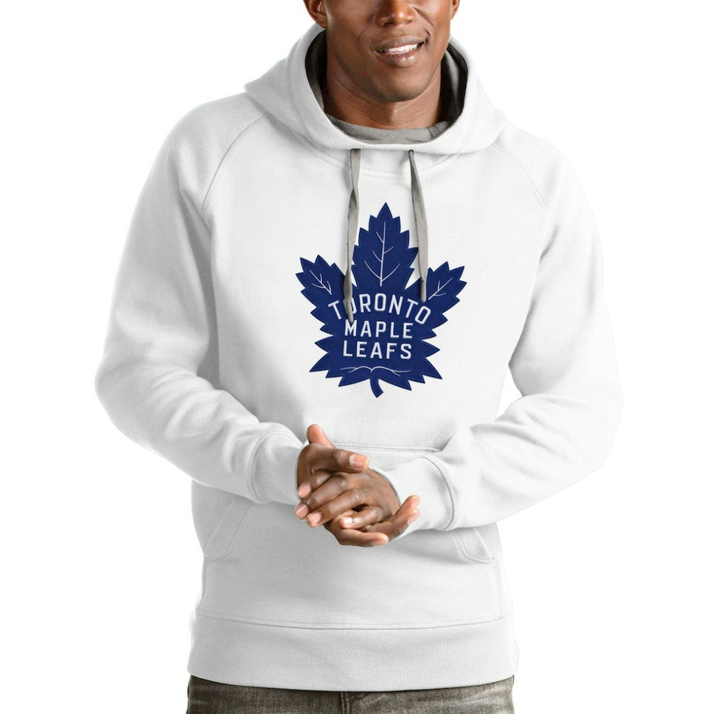 NHL Toronto Maple Leafs Antigua Logo Victory Pullover Hoodie - White
