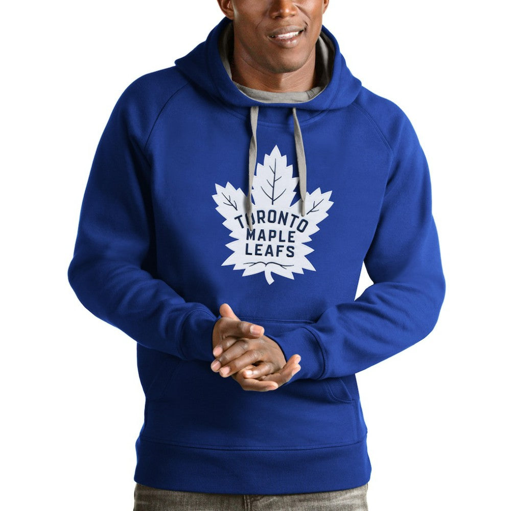 NHL Toronto Maple Leafs Antigua Logo Victory Pullover Hoodie - Blue