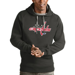 NHL Washington Capitals Antigua Logo Victory Pullover Hoodie - Charcoal