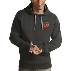 NHL Calgary Flames Antigua Victory Pullover Hoodie - Charcoal