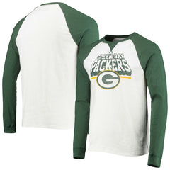 Green Bay Packers Junk Food Colorblock Raglan Long Sleeve T-Shirt White/Green