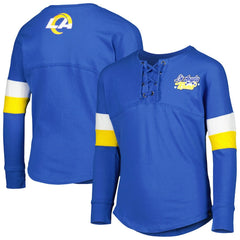 Los Angeles Rams New Era Girls Youth Lace-Up Long Sleeve T-Shirt Royal
