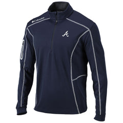 Atlanta Braves Columbia Shotgun Omni-Wick Quarter-Zip Pullover Jacket - Navy Jackets
