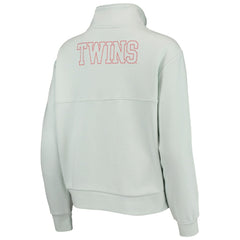 Minnesota Twins The Wild Collective Women's Two-Hit Quarter-Zip Pullover Top - Light Blue Pullover