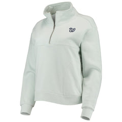 Washington Nationals The Wild Collective Women's Two-Hit Quarter-Zip Pullover Top - Light Blue Pullover