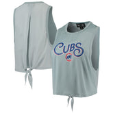 Chicago Cubs The Wild Collective Women's Open Back Twist-Tie Tank Top - Light Blue Tanks