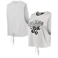 Chicago White Sox The Wild Collective Women's Open Back Twist-Tie Tank Top - White Tanks