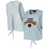 Detroit Tigers The Wild Collective Women's Open Back Twist-Tie Tank Top - Light Blue Tanks