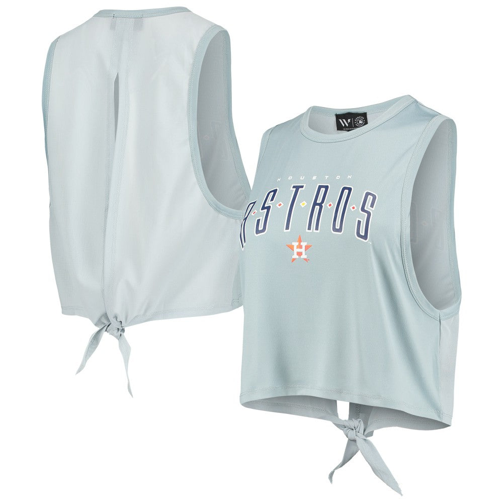 Houston Astros The Wild Collective Women's Open Back Twist-Tie Tank Top - Light Blue Tanks