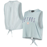 Houston Astros The Wild Collective Women's Open Back Twist-Tie Tank Top - Light Blue Tanks