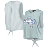 Texas Rangers The Wild Collective Women's Open Back Twist-Tie Tank Top - Light Blue Tanks