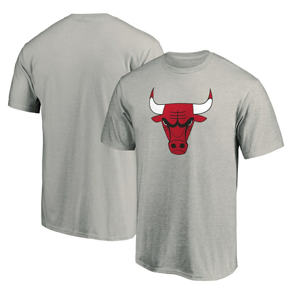 Chicago Bulls Primary Mascot Logo T-Shirt Heathered Gray