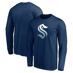 NHL Seattle Kraken Gradient Logo Long Sleeve T-Shirt - Deep Sea Blue