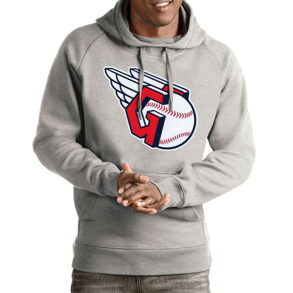 Cleveland Guardians Antigua Team Victory Pullover Hoodie - Gray Hoodies