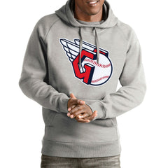 Cleveland Guardians Antigua Team Victory Pullover Hoodie - Gray Hoodies