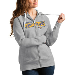 NHL Nashville Predators Antigua Women's Wordmark Victory Full-Zip Hoodie - Heathered Gray