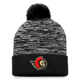NHL Ottawa Senators Fanatics Defender Cuffed Knit Hat with Pom - Black