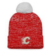 NHL Calgary Flames Fanatics Women's Glimmer Cuffed Knit Hat with Pom - Red