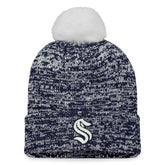 NHL Seattle Kraken Fanatics Women's Glimmer Cuffed Knit Hat with Pom - Deep Sea Blue