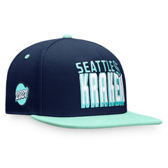 NHL Seattle Kraken Fanatics Heritage Retro Two-Tone Snapback Hat - Navy/Blue