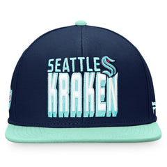 NHL Seattle Kraken Fanatics Heritage Retro Two-Tone Snapback Hat - Navy/Blue