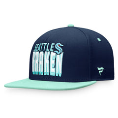 NHL Seattle Kraken Fanatics Heritage Retro Two-Tone Snapback Hat - Navy/Blue