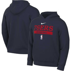 Philadelphia 76ers 2022/23 Spotlight On-Court Practice Performance Pullover Hoodie Navy