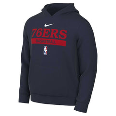 Philadelphia 76ers 2022/23 Spotlight On-Court Practice Performance Pullover Hoodie Navy
