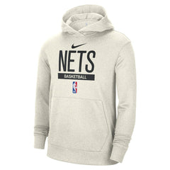 Brooklyn Nets 2022/23 Spotlight On-Court Practice Performance Pullover Hoodie Cream