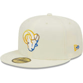 Los Angeles Rams New Era Chrome Color Dim 59FIFTY Fitted Hat Cream