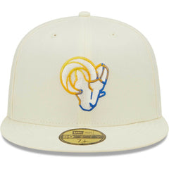 Los Angeles Rams New Era Chrome Color Dim 59FIFTY Fitted Hat Cream
