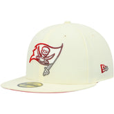 Tampa Bay Buccaneers New Era Chrome Color Dim 59FIFTY Fitted Hat Cream