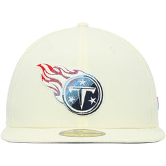Tennessee Titans New Era Chrome Color Dim 59FIFTY Fitted Hat Cream
