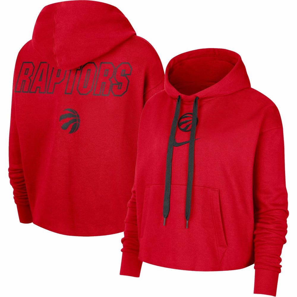 Toronto Raptors Women's Courtside Cropped Pullover Hoodie Red