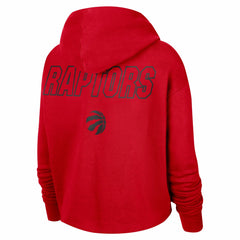 Toronto Raptors Women's Courtside Cropped Pullover Hoodie Red