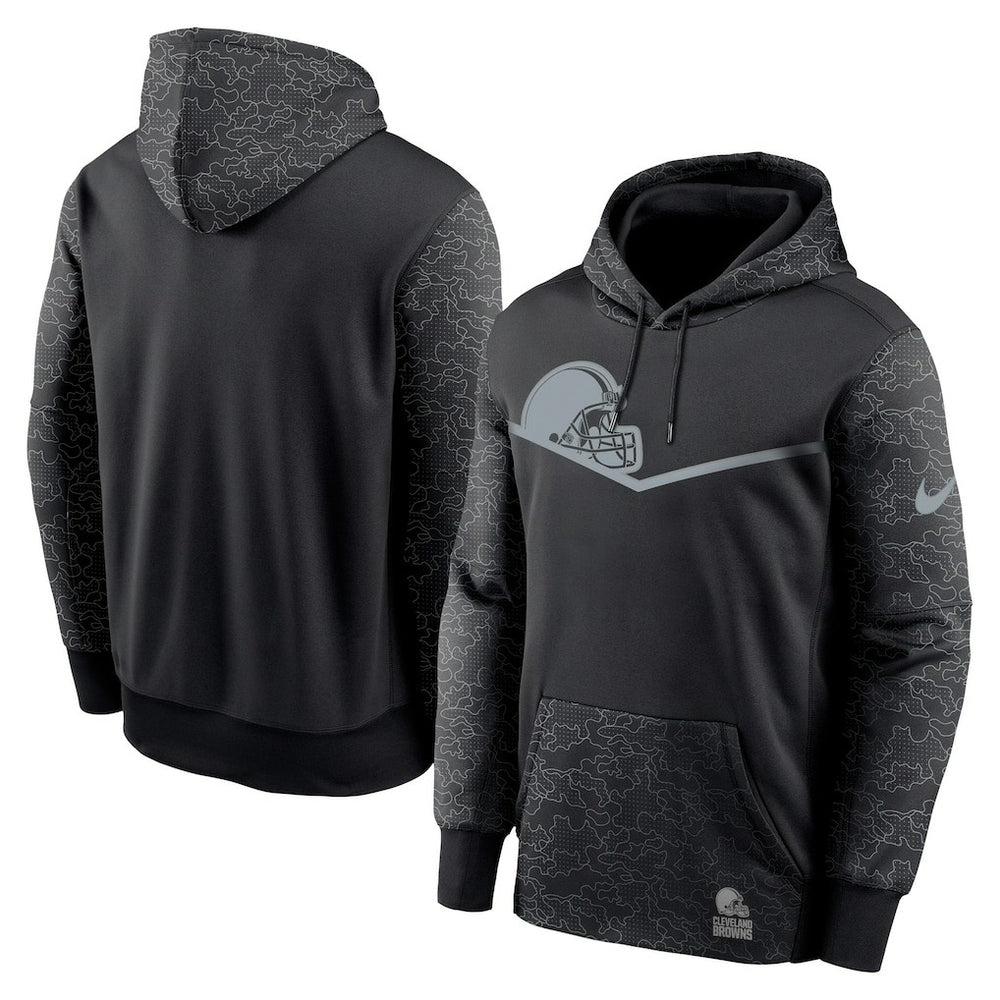 Cleveland Browns RFLCTV Chevron Pullover Hoodie Black