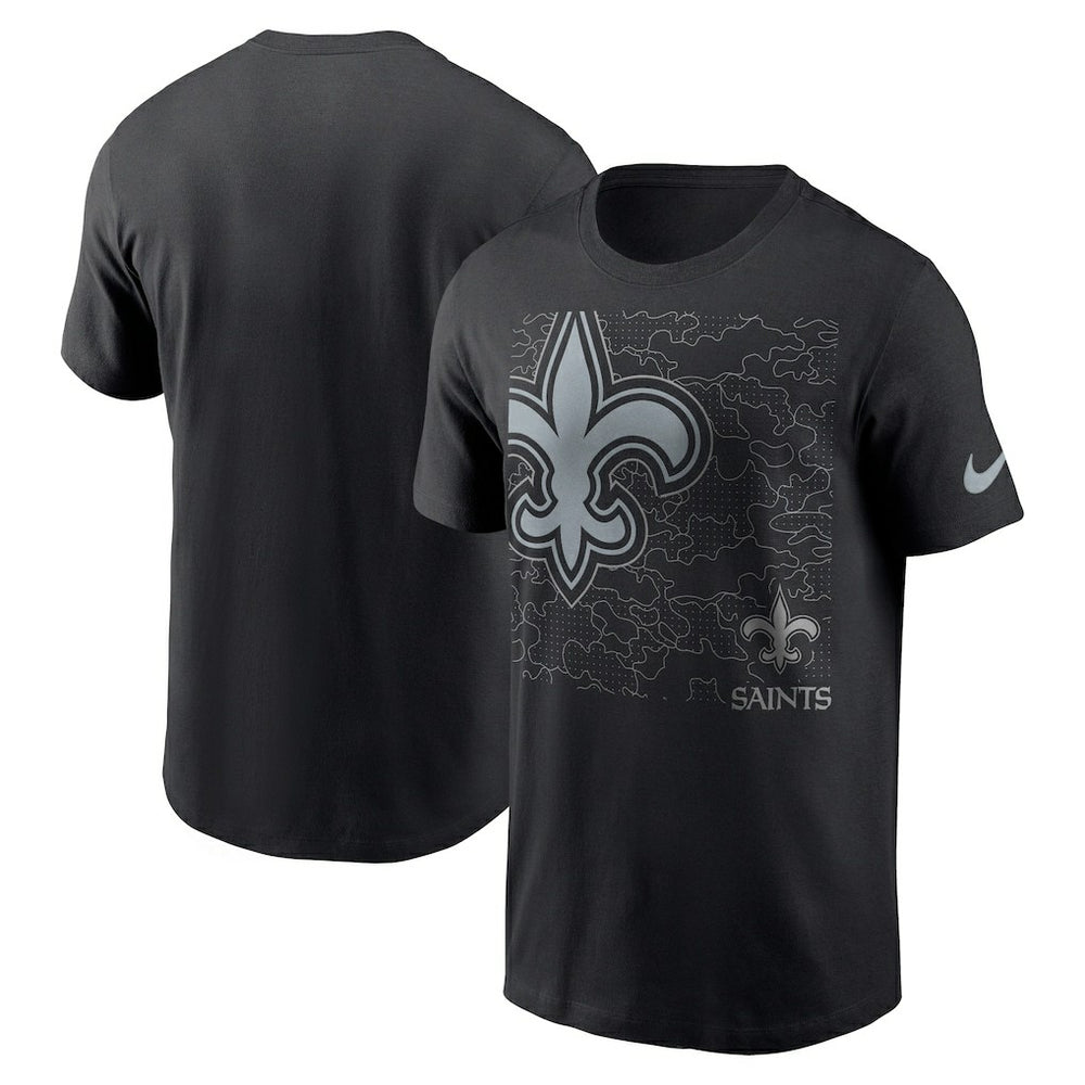New Orleans Saints RFLCTV T-Shirt Black