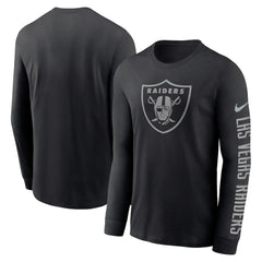 Las Vegas Raiders RFLCTV Name and Logo T-Shirt Black