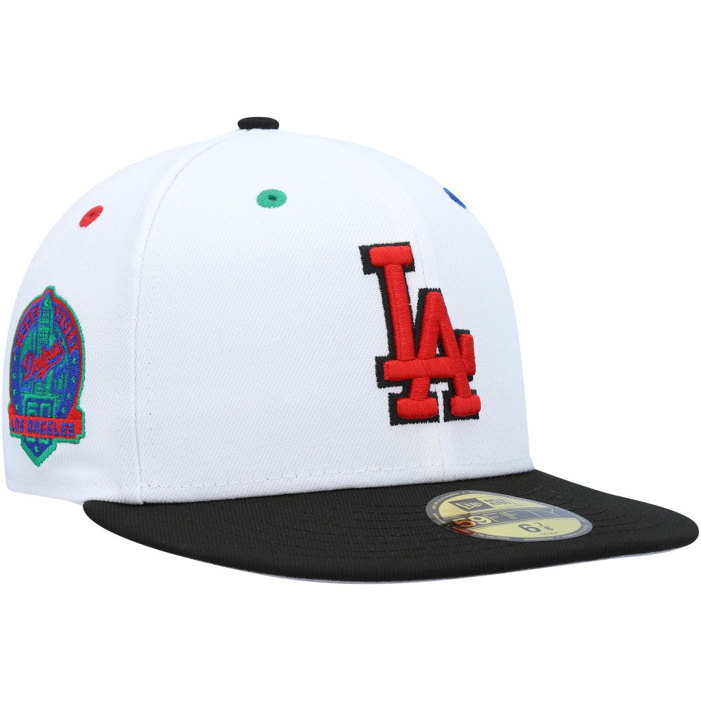 Los Angeles Dodgers New Era 60th Anniversary Primary Eye 59FIFTY Fitted Hat - White/Black Hats