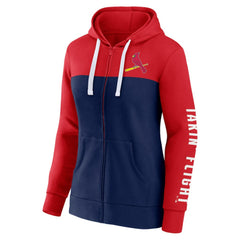 St. Louis Cardinals Fanatics Women's Take The Field Colorblocked Hoodie Full-Zip Jacket - Red/Navy Jackets