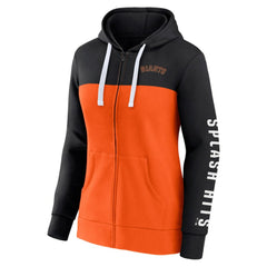 San Francisco Giants Fanatics Women's Take The Field Colorblocked Hoodie Full-Zip Jacket - Black/Orange Jackets
