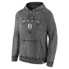 Brooklyn Nets True Classics Vintage Snow Wash Raglan Pullover Hoodie Gray