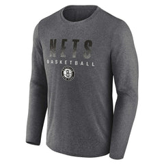 Brooklyn Nets Where Legends Play Iconic Practice Long Sleeve T-Shirt Heathered Charcoal
