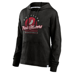 Portland Trail Blazers Women's Full Steam Slub Hoodie T-Shirt Black