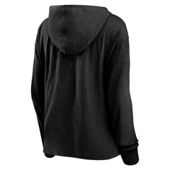 Portland Trail Blazers Women's Full Steam Slub Hoodie T-Shirt Black