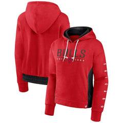 Chicago Bulls Women's Iconic Halftime Colorblock Pullover Hoodie Red
