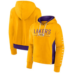 Los Angeles Lakers Women's Iconic Halftime Colorblock Pullover Hoodie Gold